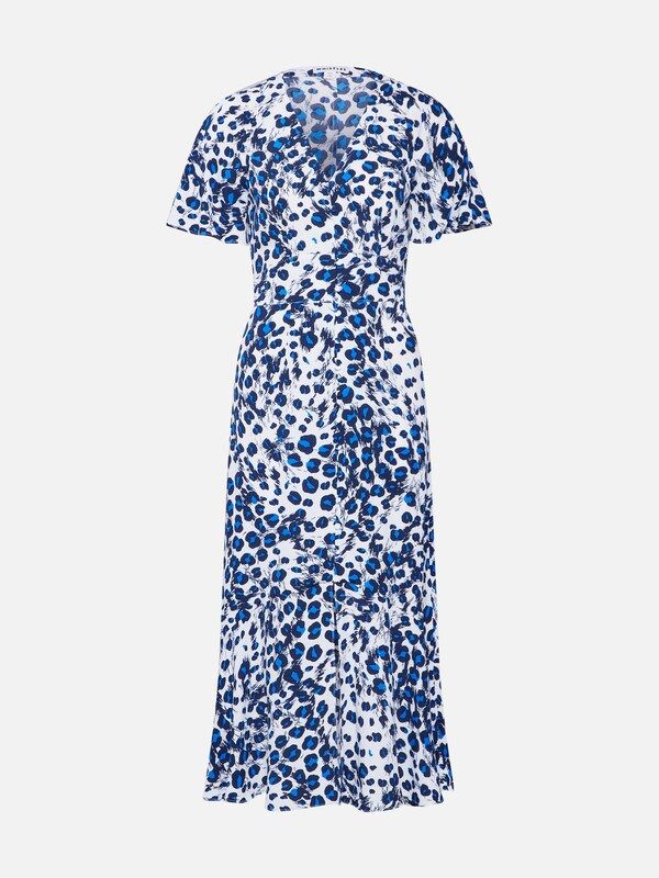 Whistles Kleid 'BRUSHED LEOPARD BUTTON DRESS' in blau | ABOUT YOU (DE)