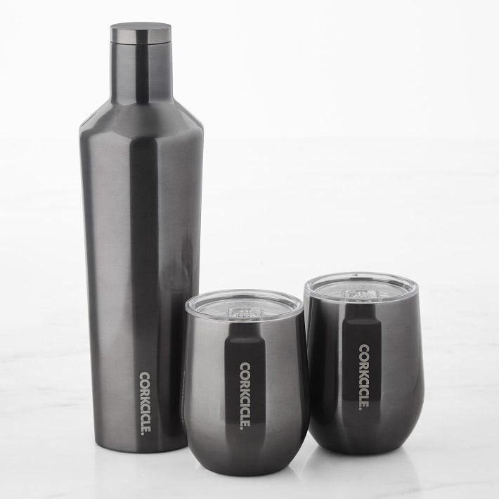 Corkcicle Insulated 25-Oz. Beverage Canteen & Stemless Wine Glass Set | Williams-Sonoma