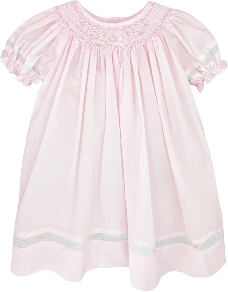 Baby Girls’ Smocked Daygown with Voile Insert, 9 Months, Pink | Amazon (US)