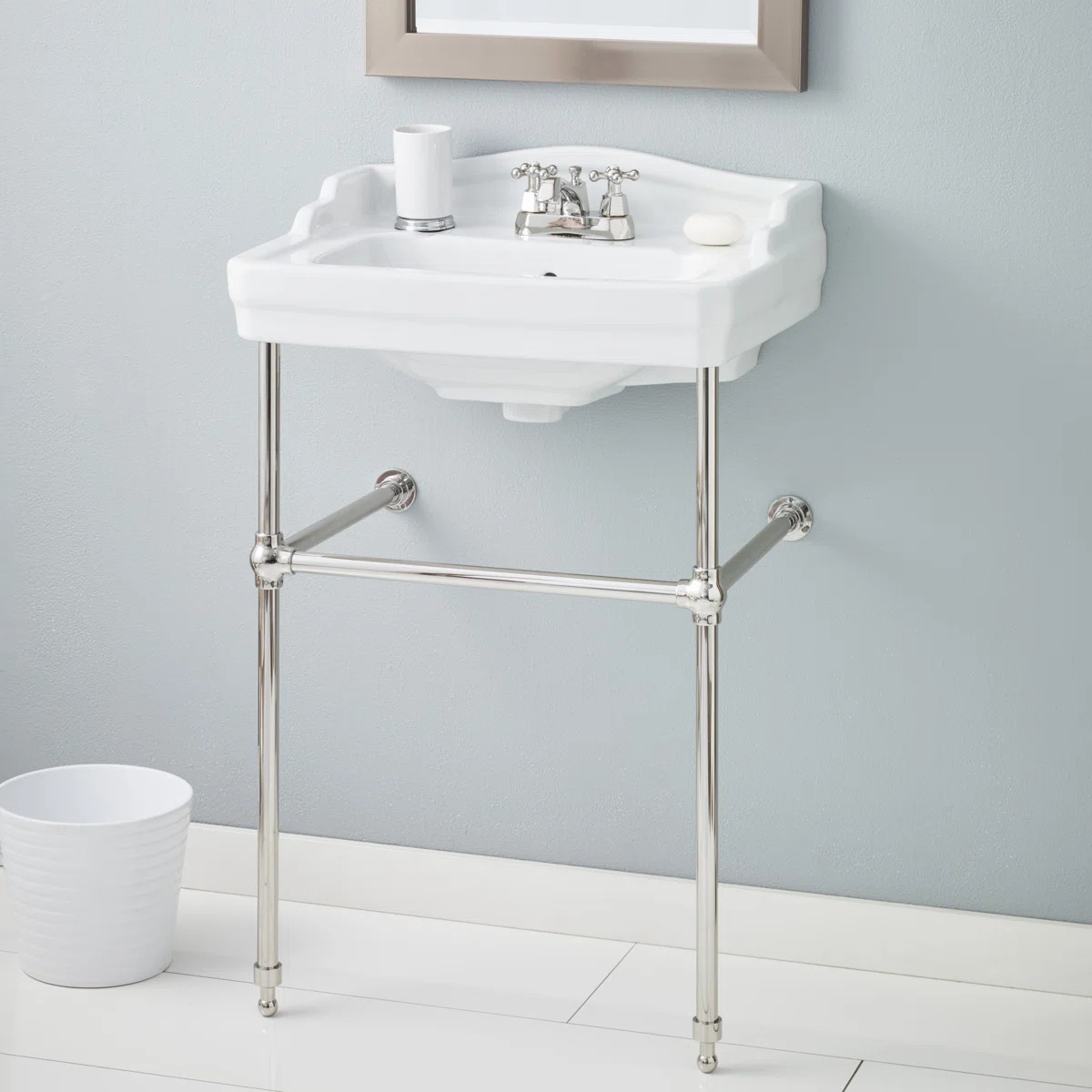 Cheviot Products Essex 18'' Rectangular Bathroom Sink with Overflow 553-WH-4/575-PN | Wayfair North America