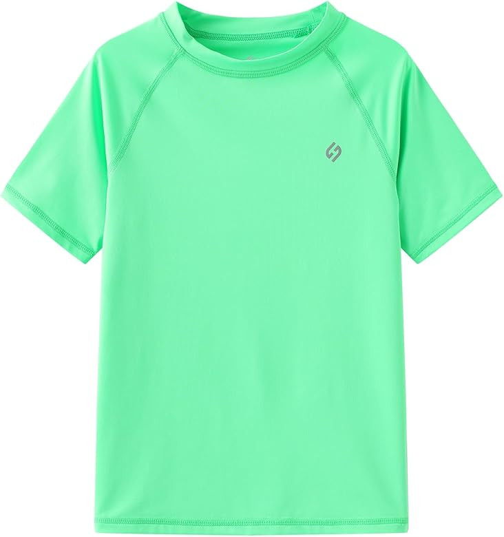 HODOSPORTS Boys UPF 50+ Rash Guard Swim Shirts Short Sleeve Quick Dry UV Protection Sun Shirt | Amazon (US)
