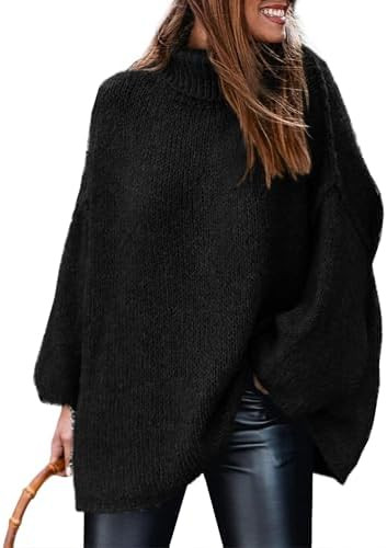 PRETTYGARDEN Women's 2026 Fall Turtleneck Oversized Sweaters Long Sleeve Chunky Knit Pullover Top... | Amazon (US)