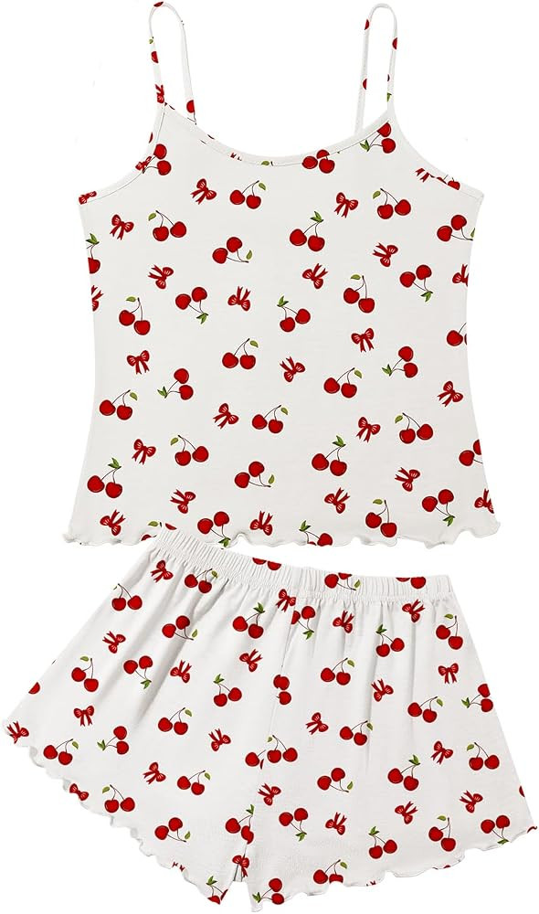 American Trends Womens Pajama Set 2 Piece Cami Top Shorts Sleepwear | Amazon (US)