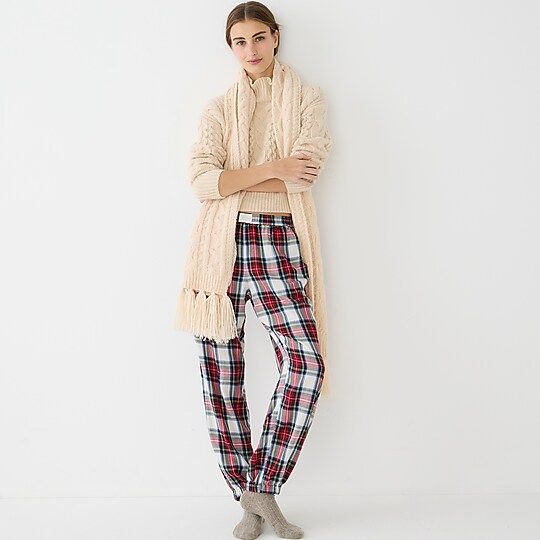 Flannel pajama jogger pant in Snowy Stewart tartan | J.Crew US