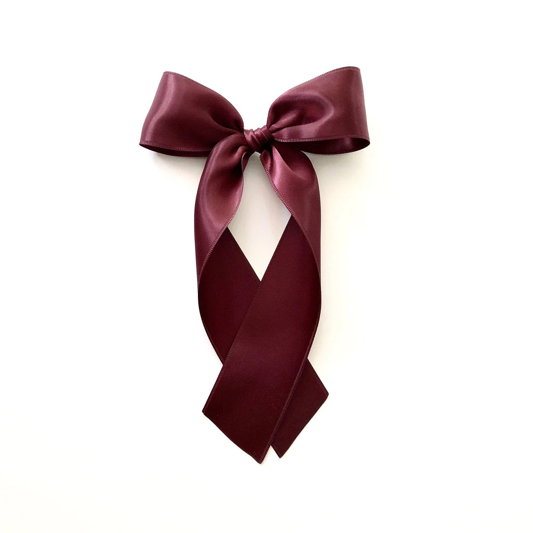 Luxe Satin Bow // Burgundy - Etsy | Etsy (US)