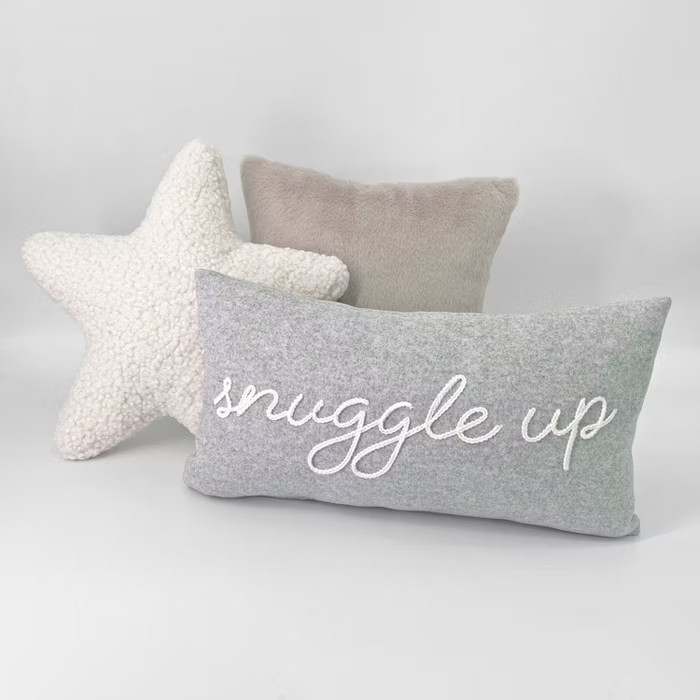 3ct Textured Throw Pillows Snuggle Up/Star Shaped - Bullseye's Playground™ | Target