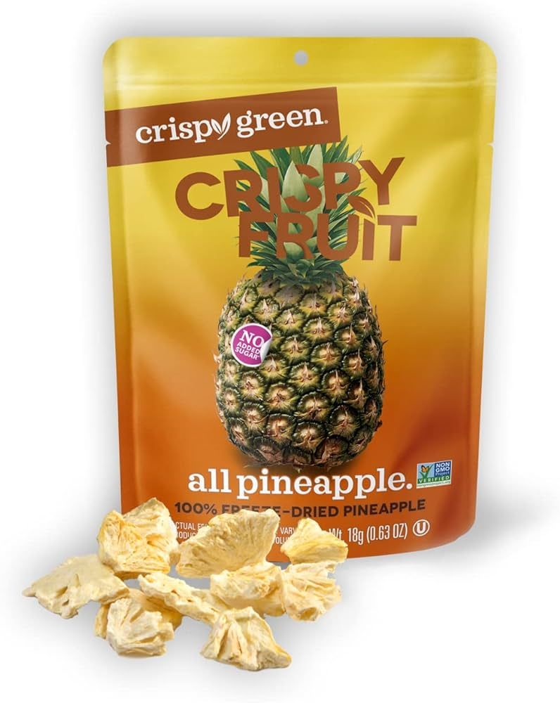 Crispy Green Natural Freeze-Dried Fruit, Single-Serve, No Sugar Added, Pineapple 0.63 Ounce (Pack... | Amazon (US)
