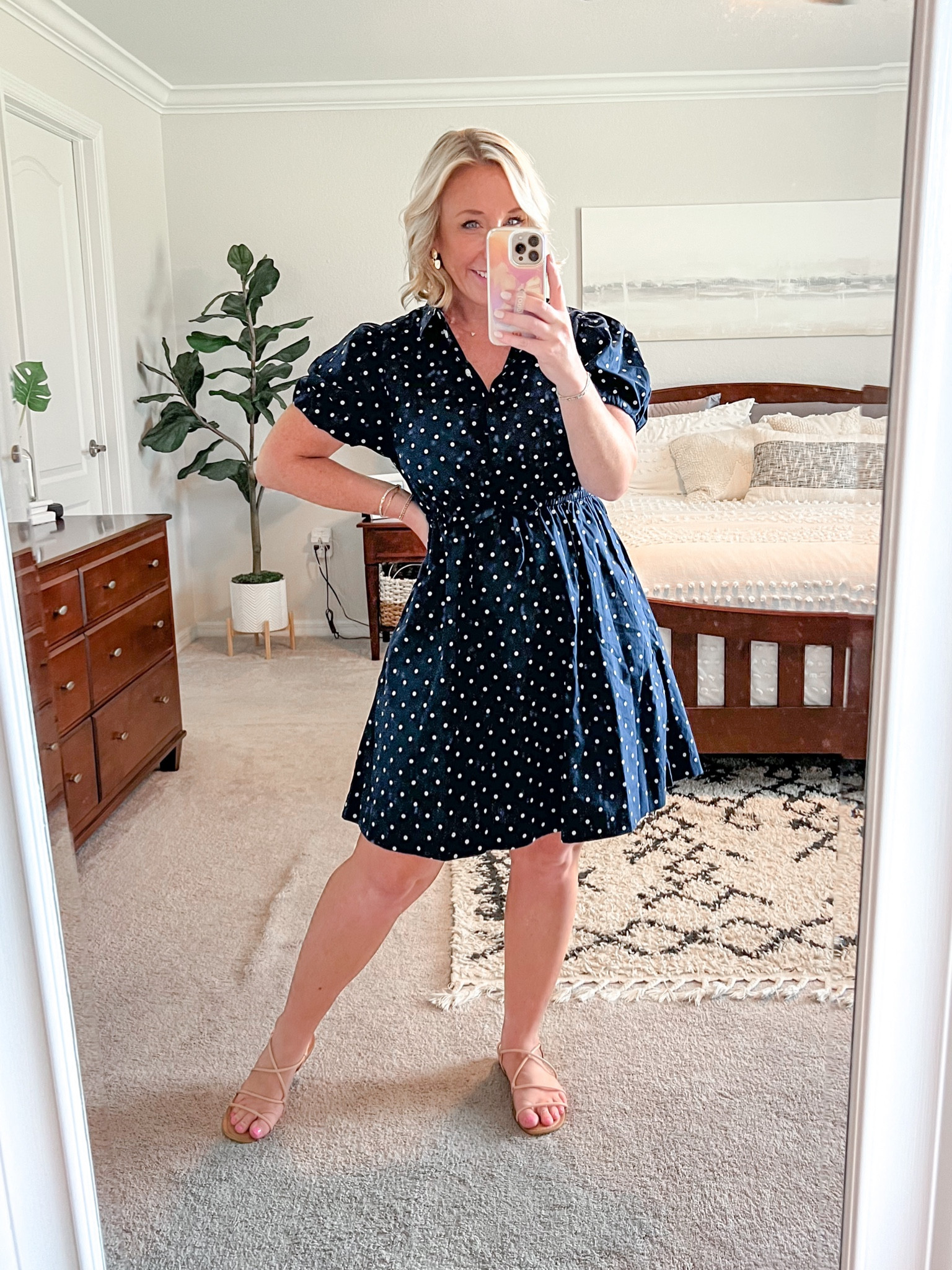 Dress - size 6. Perfect teacher dress. Has pockets & a drawstring/elastic waistband, and functional buttons .

#LTKSeasonal #LTKunder100 #LTKBacktoSchool