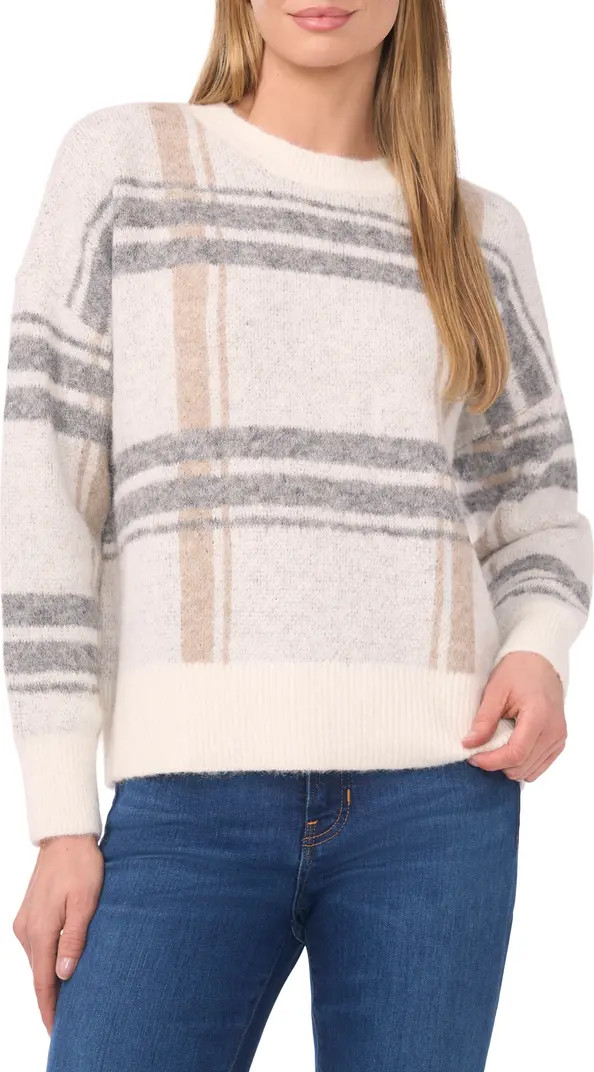 Plaid Jacquard Crewneck Sweater | Nordstrom