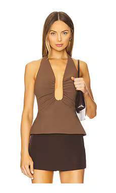 MISHA Alusia Top in Mink from Revolve.com | Revolve Clothing (Global)