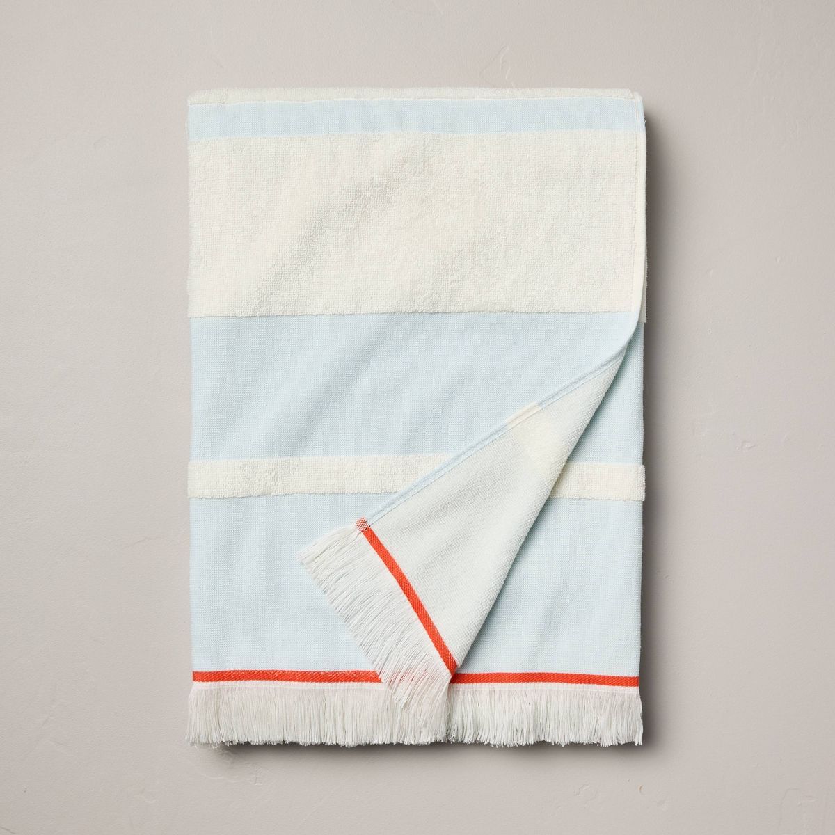 Stripe Beach Towel Light Blue/Cream/Red - Hearth & Hand™ with Magnolia | Target