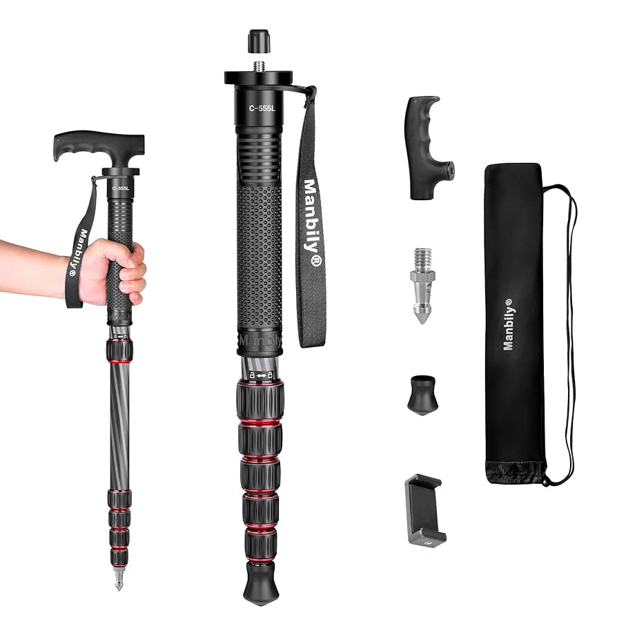 Monopod for Camera, Manbily Camera Carbon Fiber Portable Compact Lightweight Travel Monopod with ... | Amazon (US)