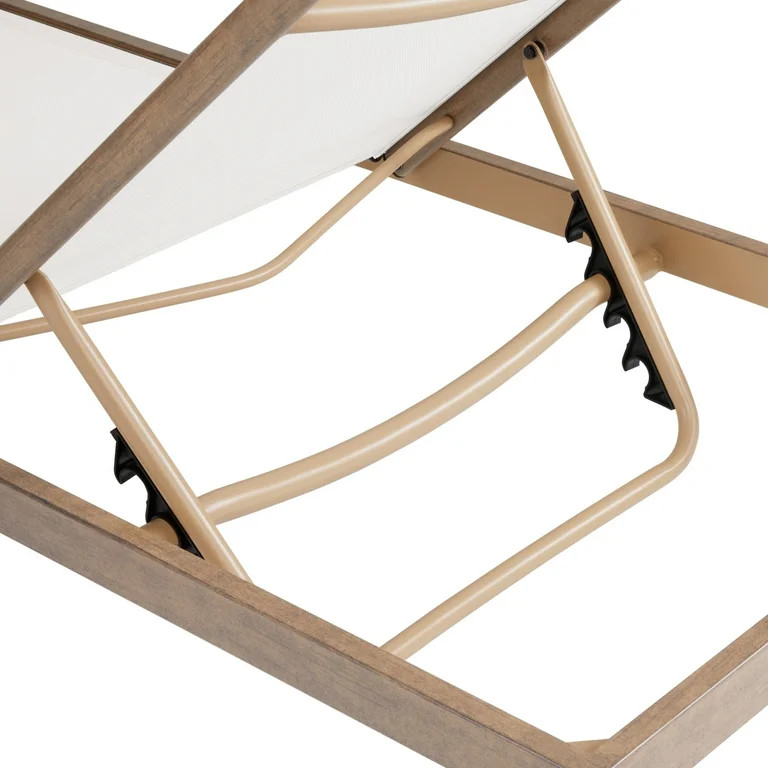 Better Homes & Gardens Marlow Adjustable Back Chaise Loungers, Creme, 2 Pack | Walmart (US)