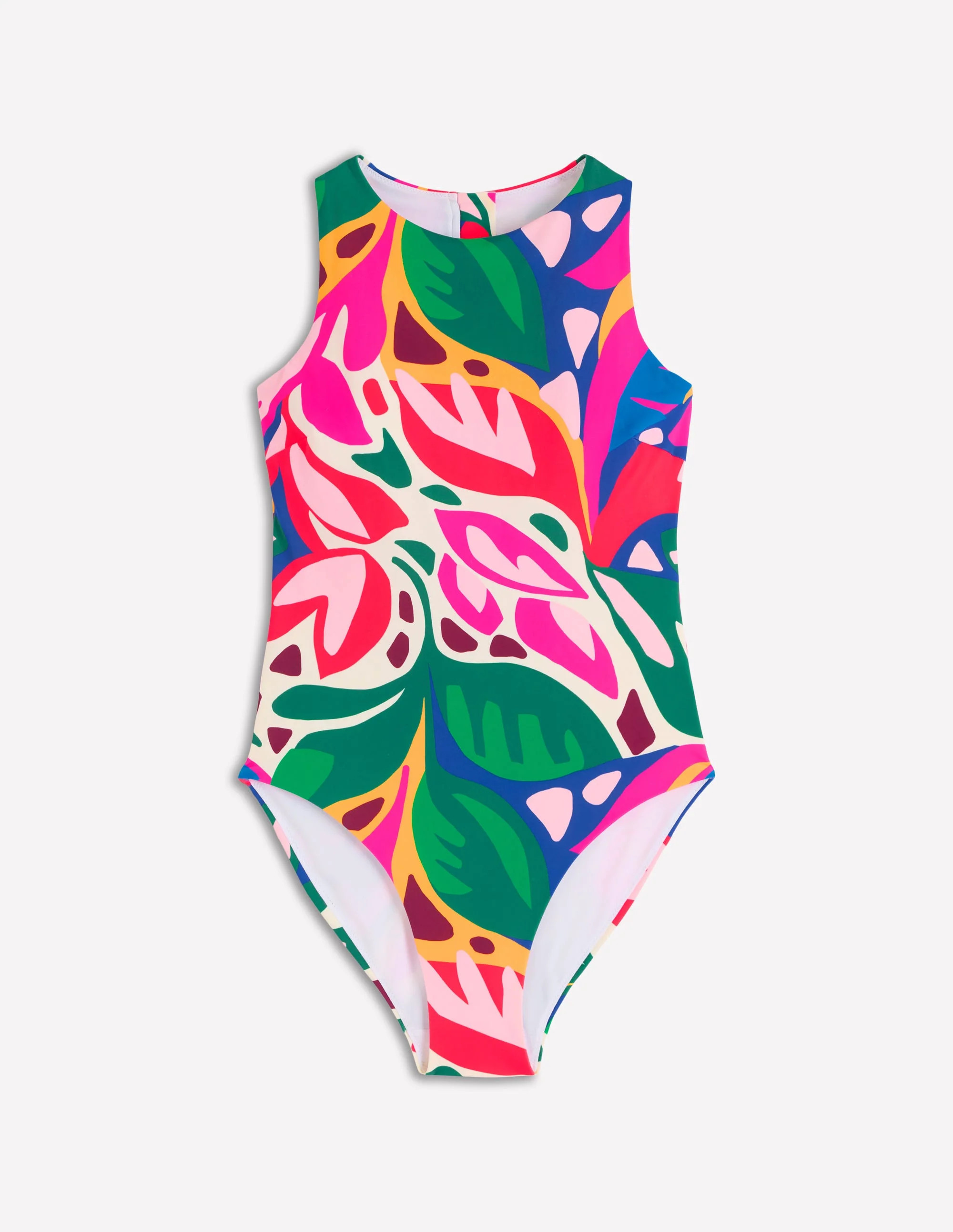 Sporty Rash Guard Swimsuit-Multi, Leafy Cascade | Boden (US)