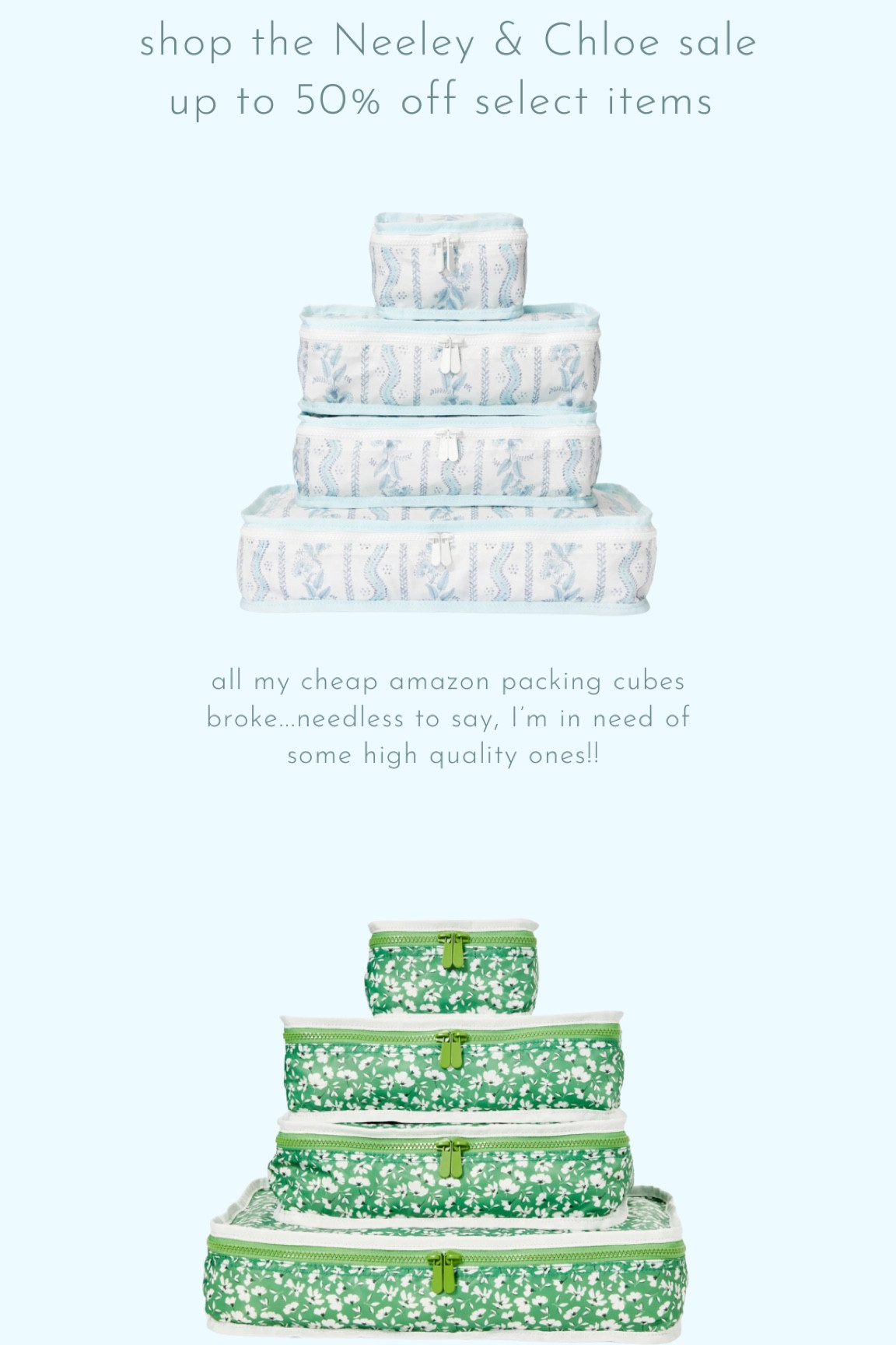 Shop these super cute packing cubes on sale!!