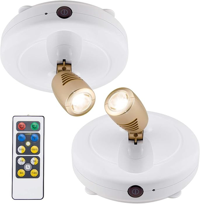 BIGLIGHT Spotlight Battery Operated, LED Puck Light, Dimmable Uplight with Remote, Stick on Accen... | Amazon (US)