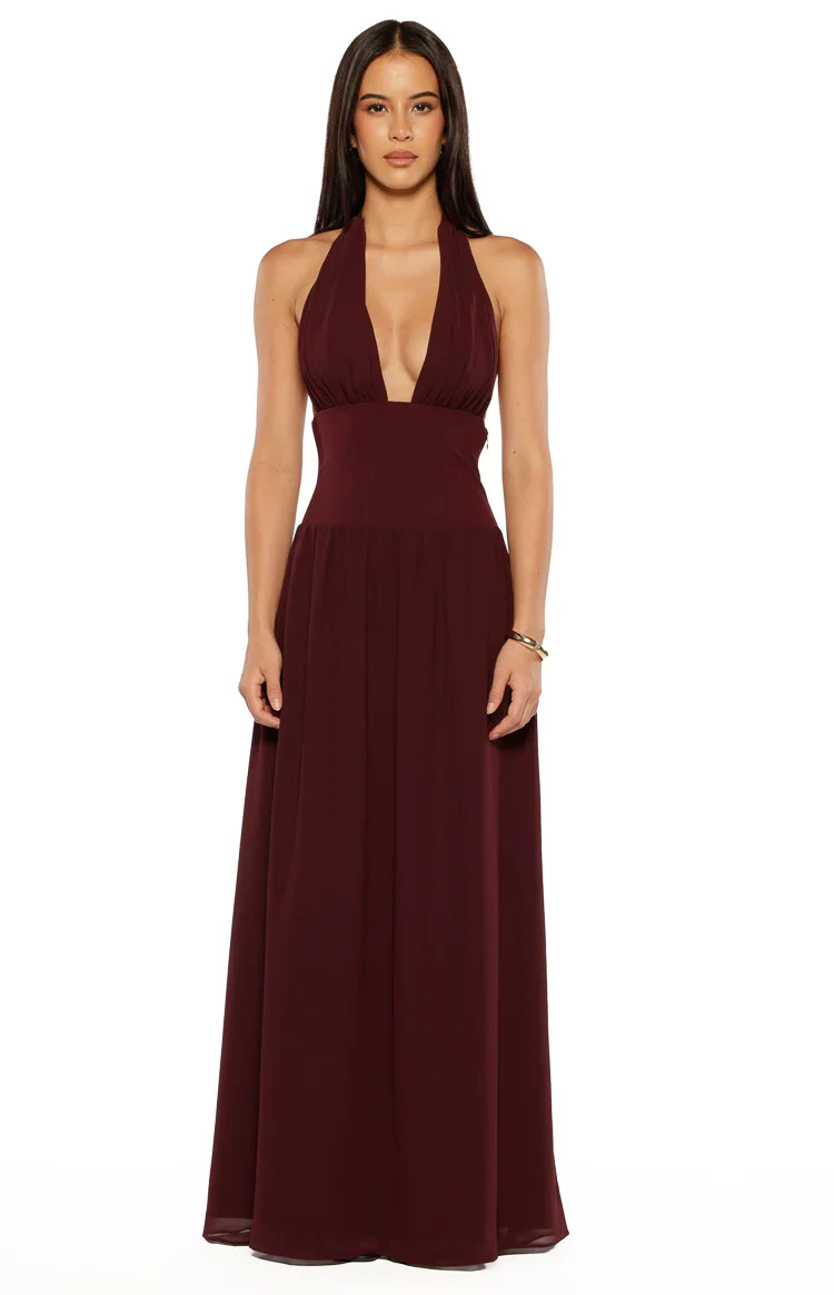 Cosette Burgundy Maxi Dress | Beginning Boutique | Beginning Boutique (US)