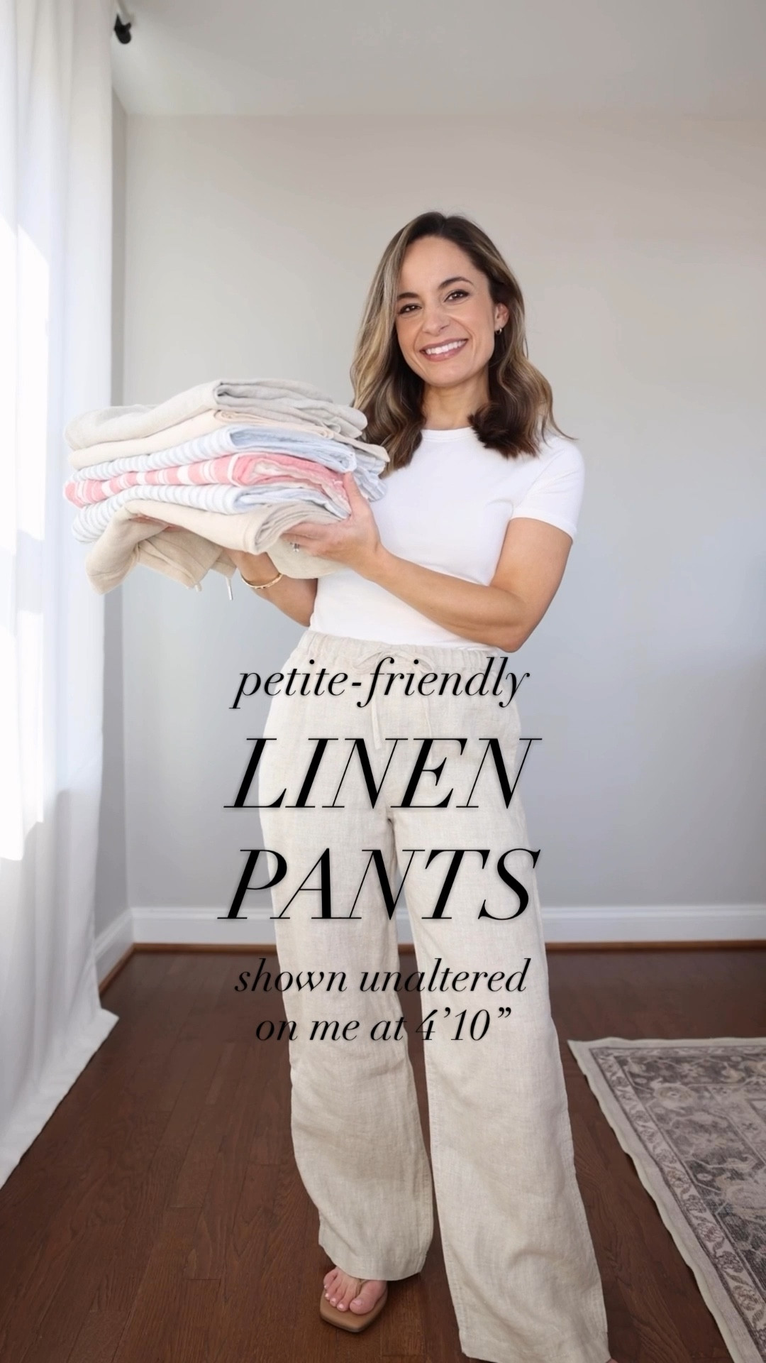 I put six pairs of linen and linen blend pants to the wash and wear test. Here is what I found! 

I washed the pants on cold, hung them to try for the majority of the drying time and finished drying on delicate, low heat. Every single one shrank to some degree. 

The linen options wrinkled along the seams once I put them in the dryer. You’ll get the best result skipping the dryer with linen pants. 

The linen blend things wrinkled the least, but shrank the most. 

Madewell: xs short - sized up (28”, shrank to 27”)  100% linen 
Athleta: xxs petite - tts (28”, shrank to 27”) 100% linen 
Quince: xs 28” - tts (28”, shrank to 27”) 100% linen 
Abercrombie: xxs short - borderline size up (28”, shrank to 27”) 55% linen 45% viscose 
Target: xs short - tts (28”, shrank to 26”) 55% linen 45% rayon 
Amazon: xs - tts (25”, shrank to 22”) linen and cotton (percentages not given) 

White t-shirts: xs 
Sandals: tts 

My measurements for reference: I’m 4’10” and 105lbs. My bust, waist, and hip measurement is 32”, 24”, and 36”.


#LTKPetite