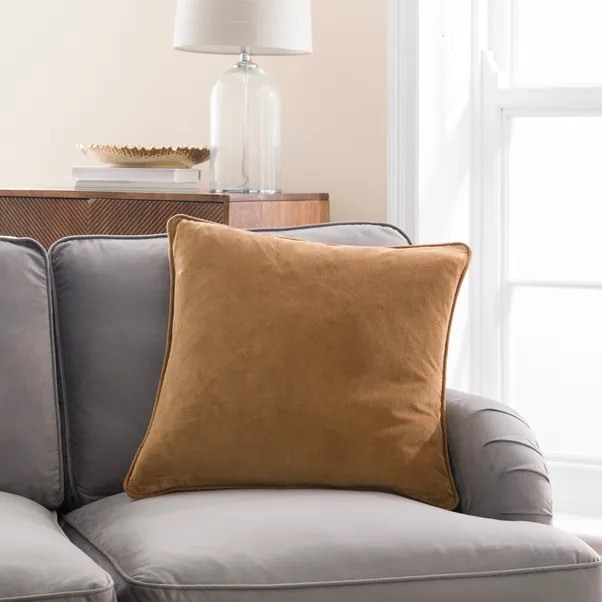 Clara Cotton Velvet Square Cushion | Dunelm