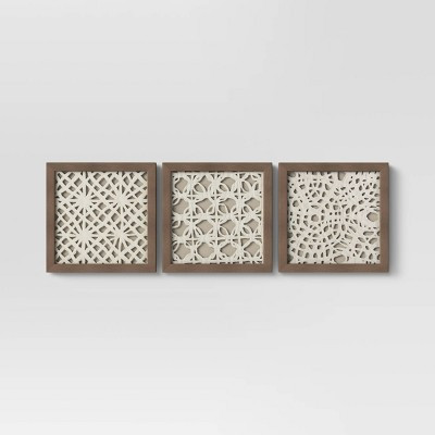 (Set Of 3) 10" x 10" Rice Paper Shadow Box - Threshold™ | Target