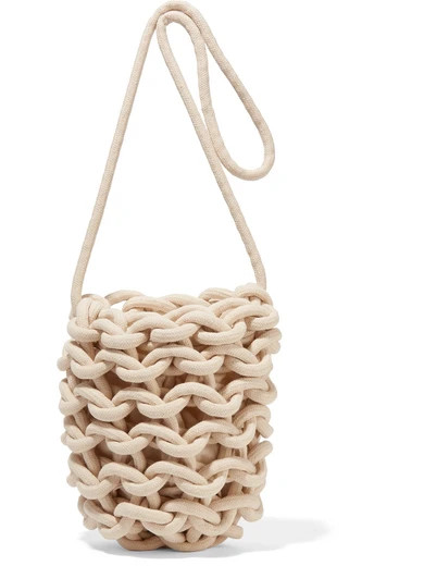 Woven cotton shoulder bag | NET-A-PORTER (US)