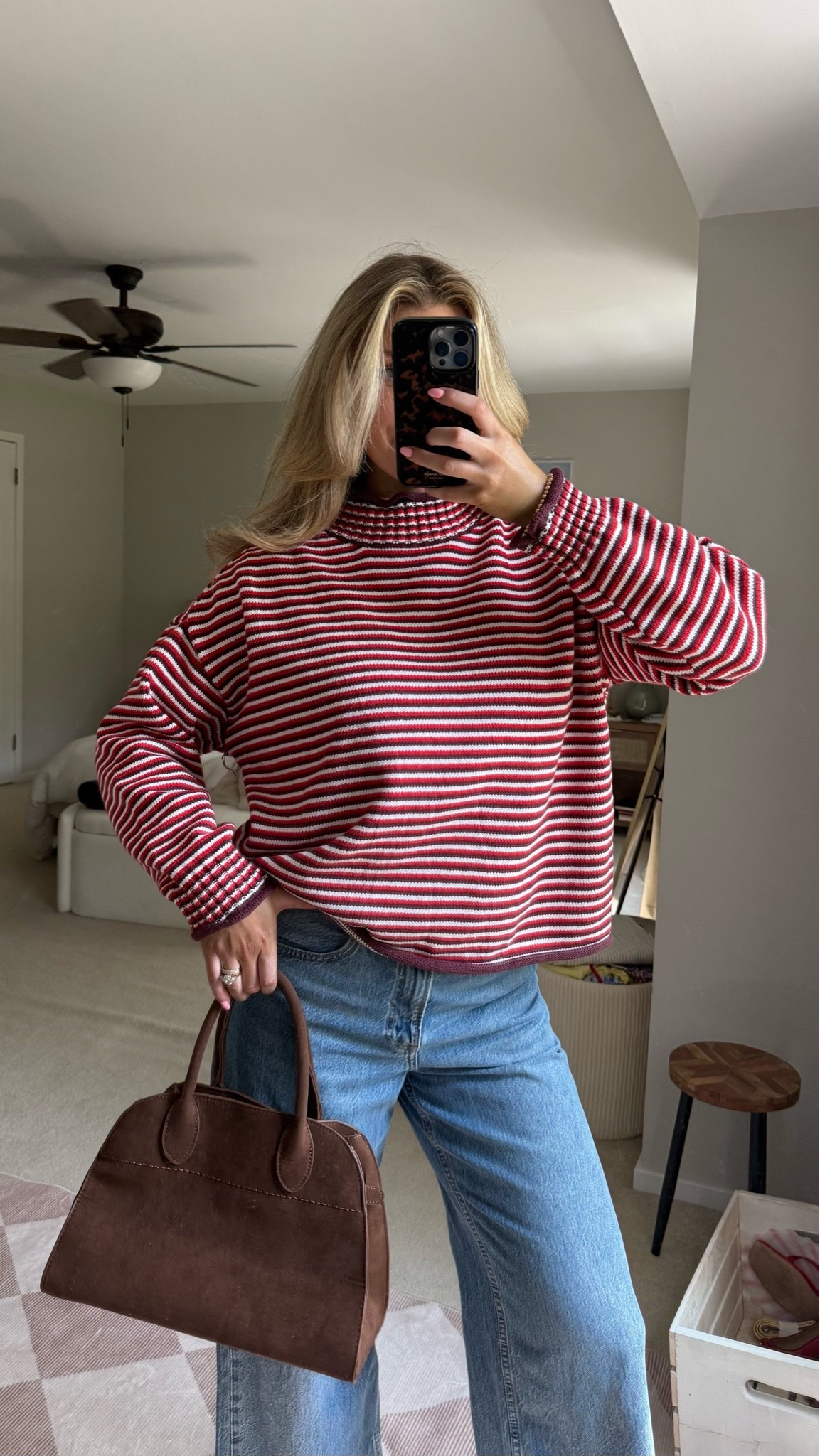 Large in sweater, 28R in jeans!

#LTKSeasonal #LTKootd
