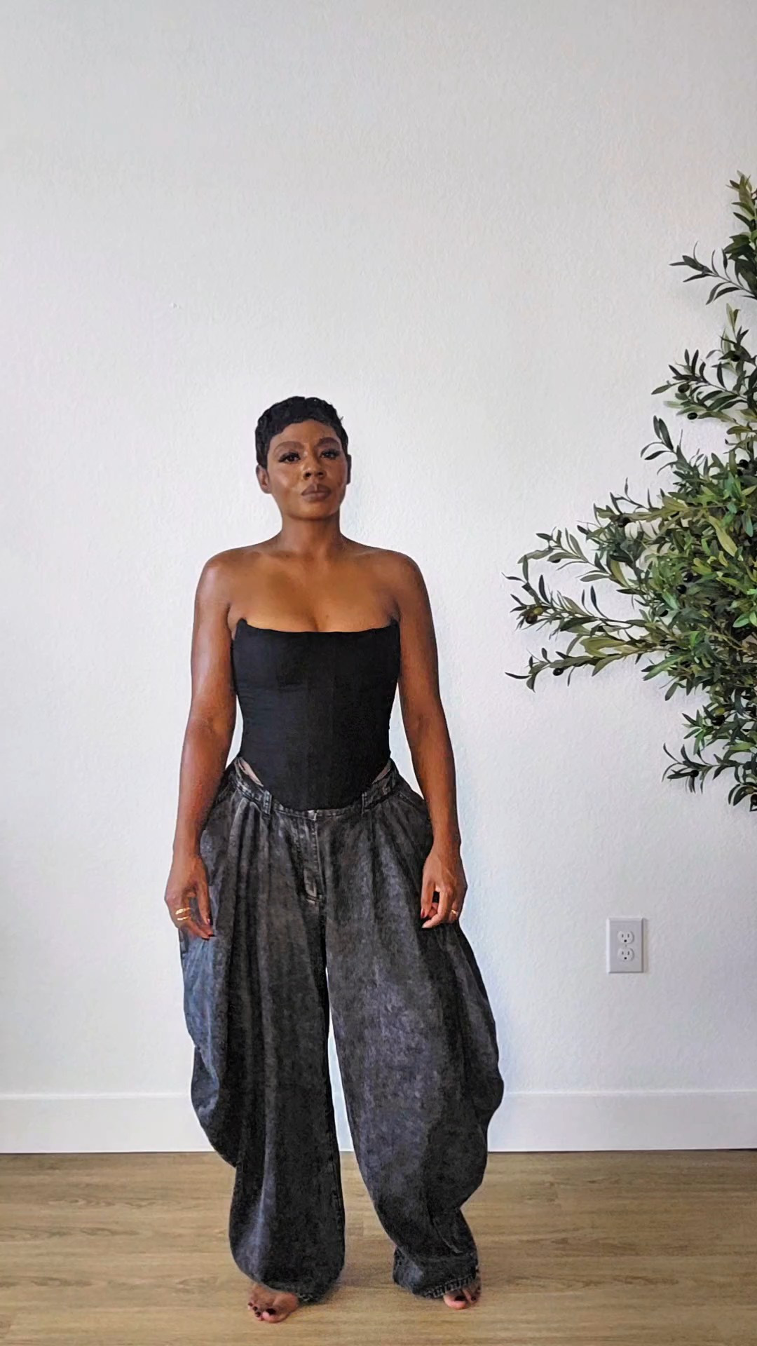 Baggy Jeans Outfit Ideas | Casual Chic Street StyleIf you're looking for baggy jeans outfit ideas, this is one I'd wear on repeat. It's the perfect mix of feminine and street style.All black outfit. Corset.

#LTKootd #LTKgrwm #LTKPetite