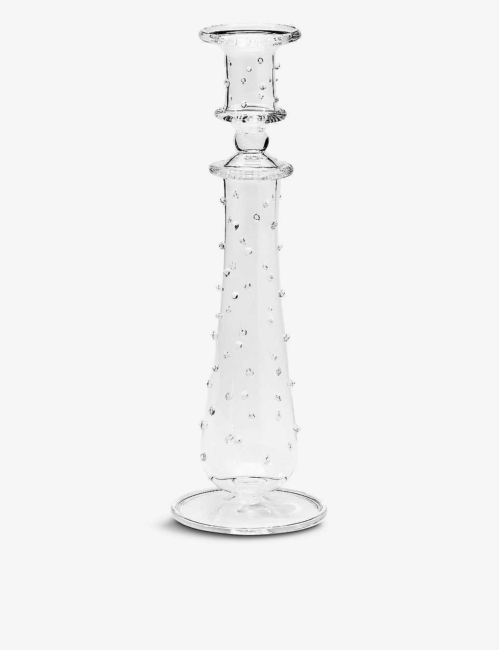 ANNA + NINA Diona glass candle holder 24cm | Selfridges
