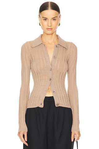 L'Academie by Marianna Olivie Cardigan in Taupe from Revolve.com | Revolve Clothing (Global)