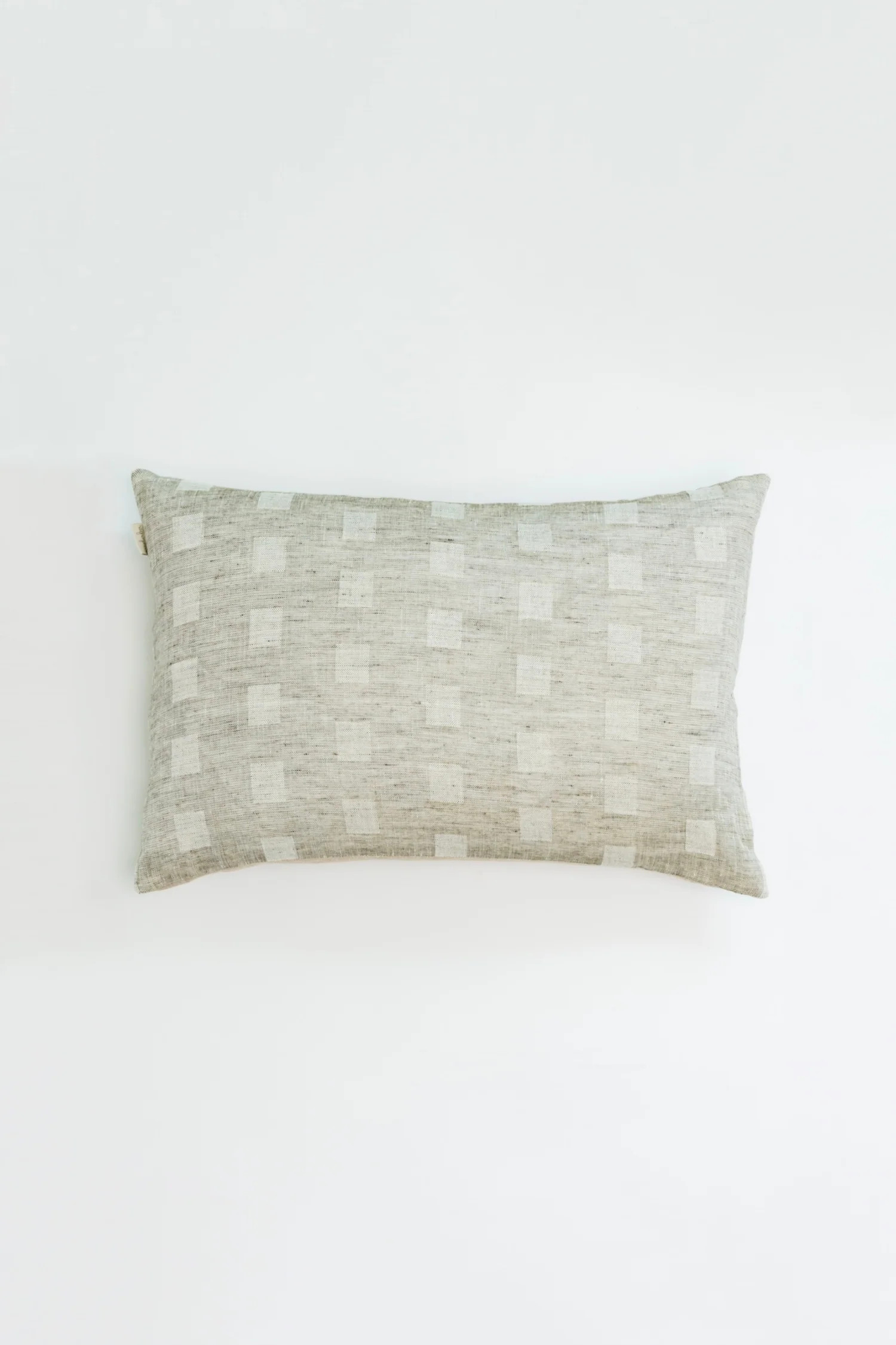 Hermosa Checkered Linen Lumbar Pillow - Natural - 2 Sizes | THELIFESTYLEDCO