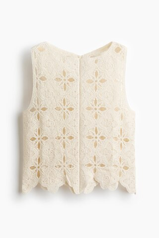 H & M - Crochet-Look Top - Cream | H&M (US + CA)