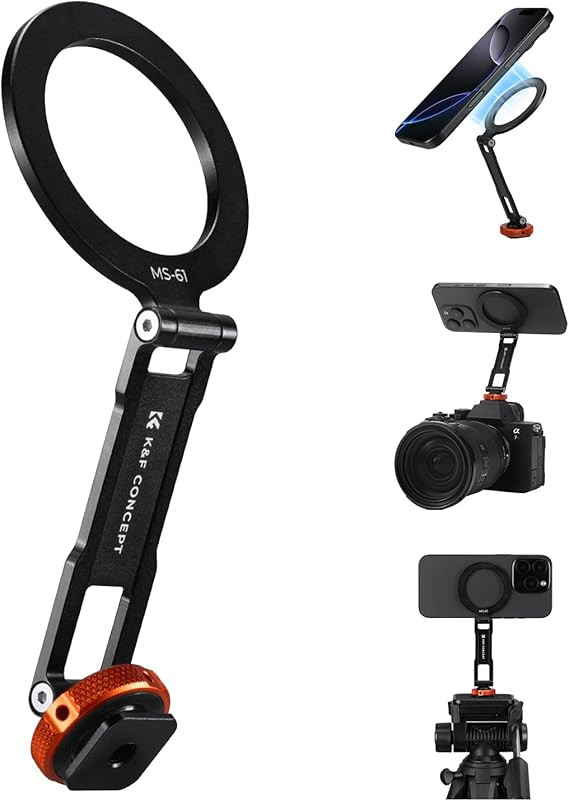 K&F CONCEPT Magnetic Metal Phone Mount with Cold Shoe Mount, Adjustable Rotatable Phone Holder Ad... | Amazon (US)