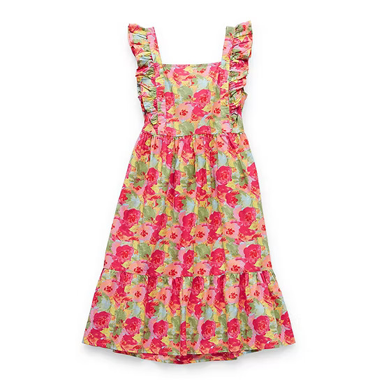 Peyton & Parker Mommy & Me Little & Big Girls Short Sleeve Ruffled Sleeve Floral Maxi Dress | JCPenney