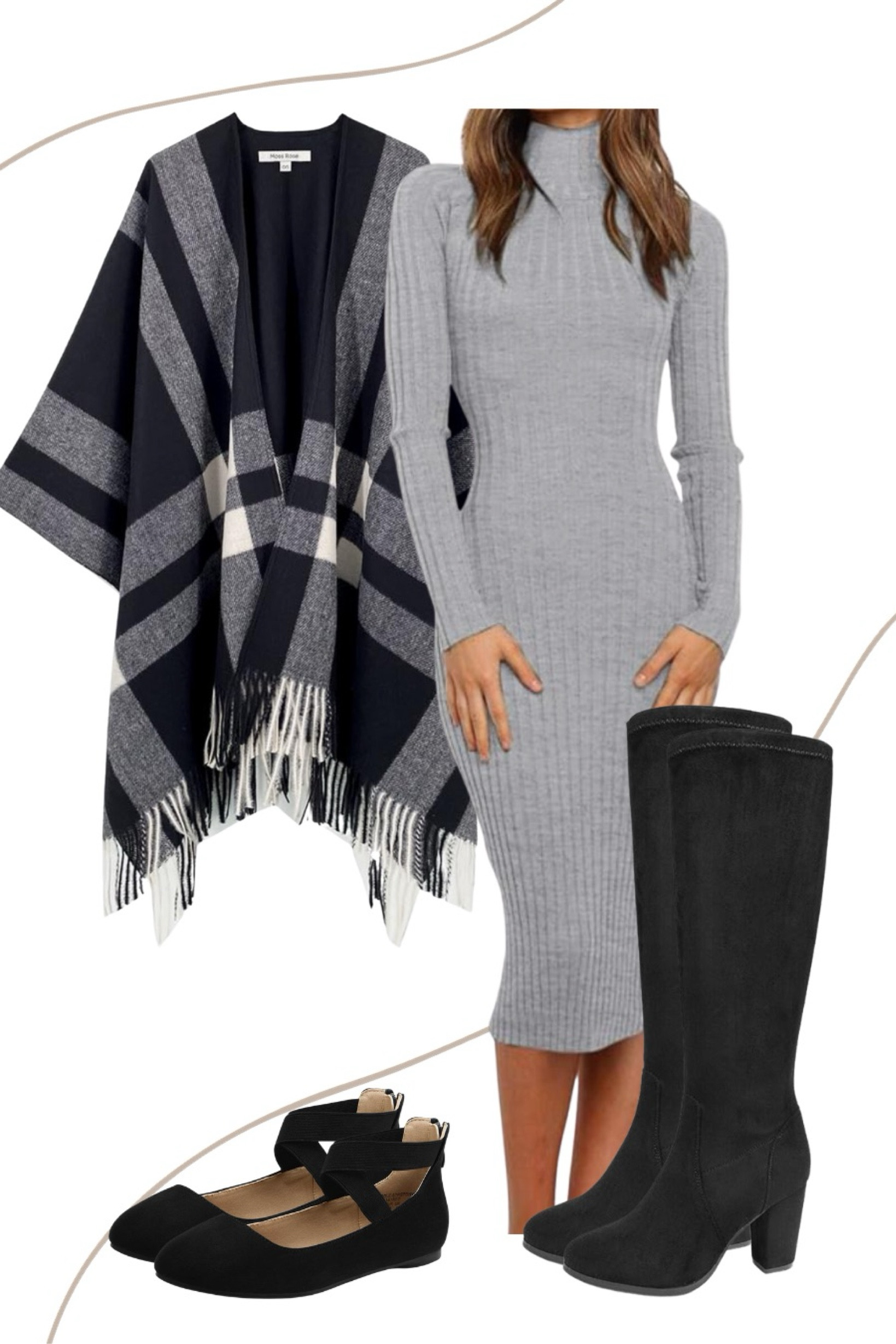 Fall workwear | Fall sweater dress with a black plaid shawl outfit 

//Fall outfits 2024, black knee high boots, ballet flats, fall fashion finds,petite fashion, casual mom outfit ideas, fall outfit amazon, amazon outfit ideas, casual outfit ideas, outfit inspo, casual fashion, amazon fall fashion,  casual outfit fall, cute casual outfit, outfit ideas fall, amazon shoes, amazon bag, purse, size 4-6, casual fall outfits, casual outfit ideas everyday, fall tops, fall shoes, fall bags #ltkfindsunder100 #ltksalealert #ltkseasonal 

#LTKStyleTip #LTKFindsUnder50 #LTKWorkwear
