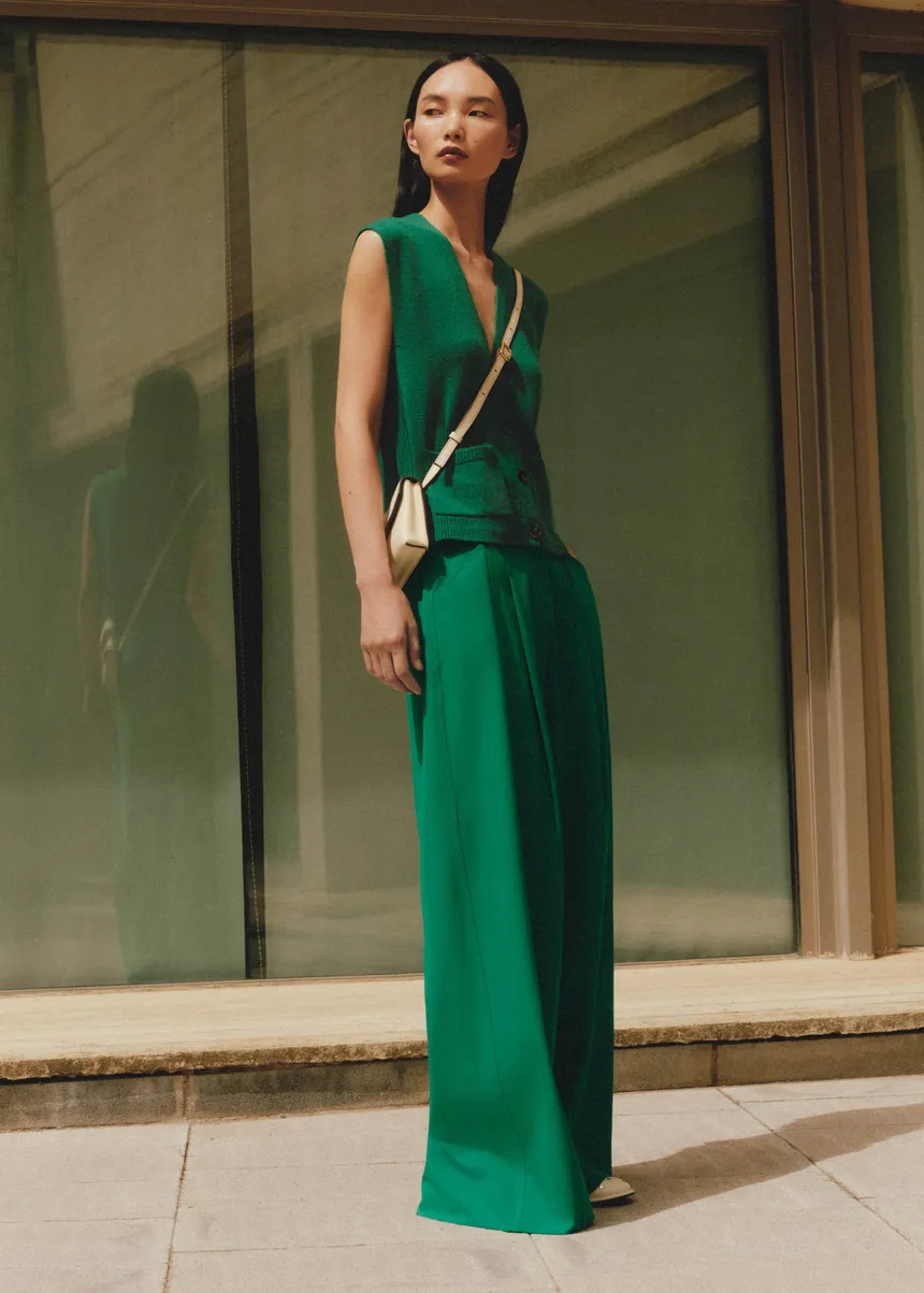 Regular Wide-Leg Pleat Front Trouser | ME+EM Global (Excluding US)