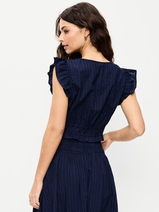 Flutter-Sleeve Poplin Top | Old Navy (US)