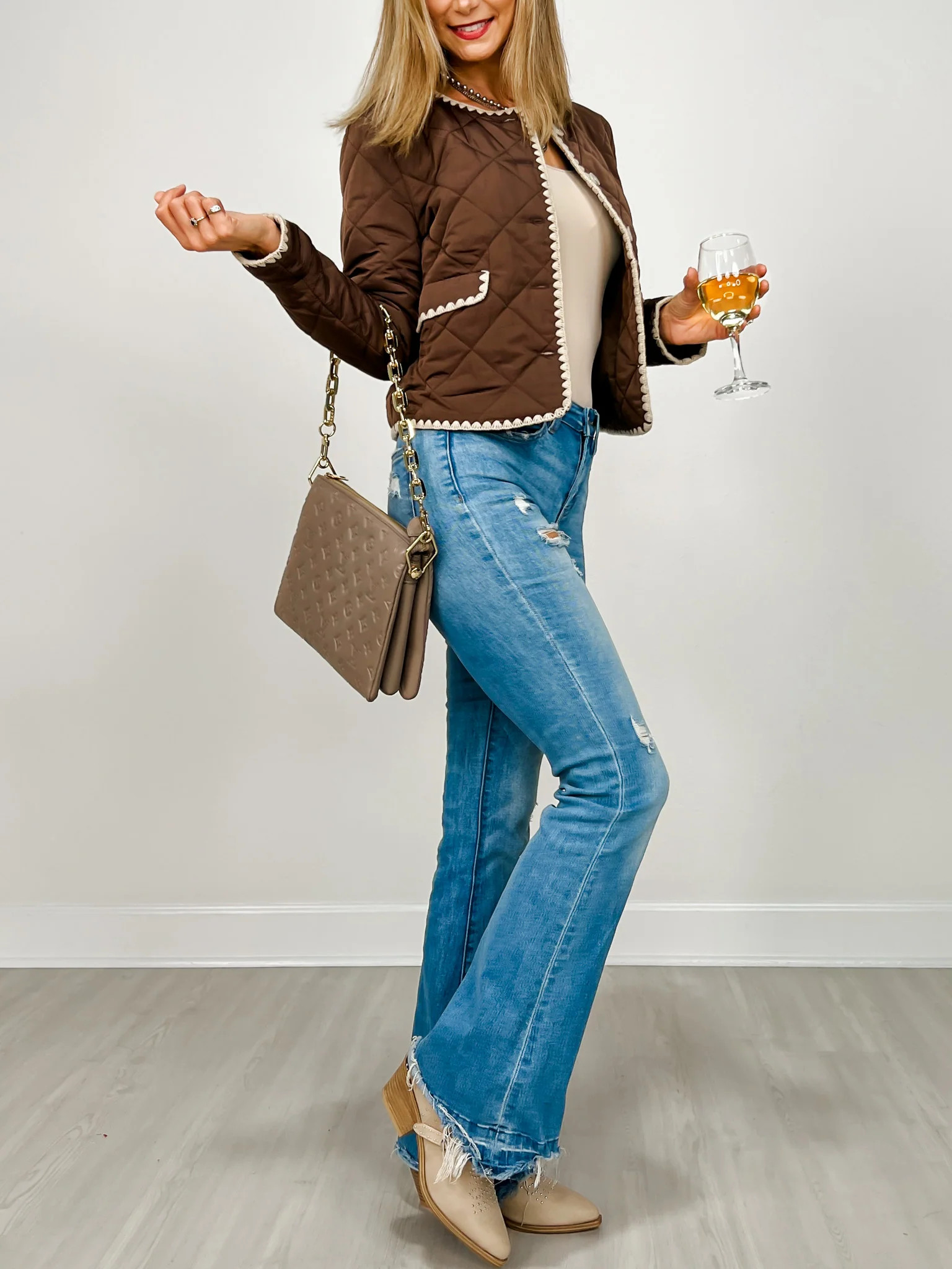 Quilted Solid Knit Button Front Jacket | Emma Lou's Boutique