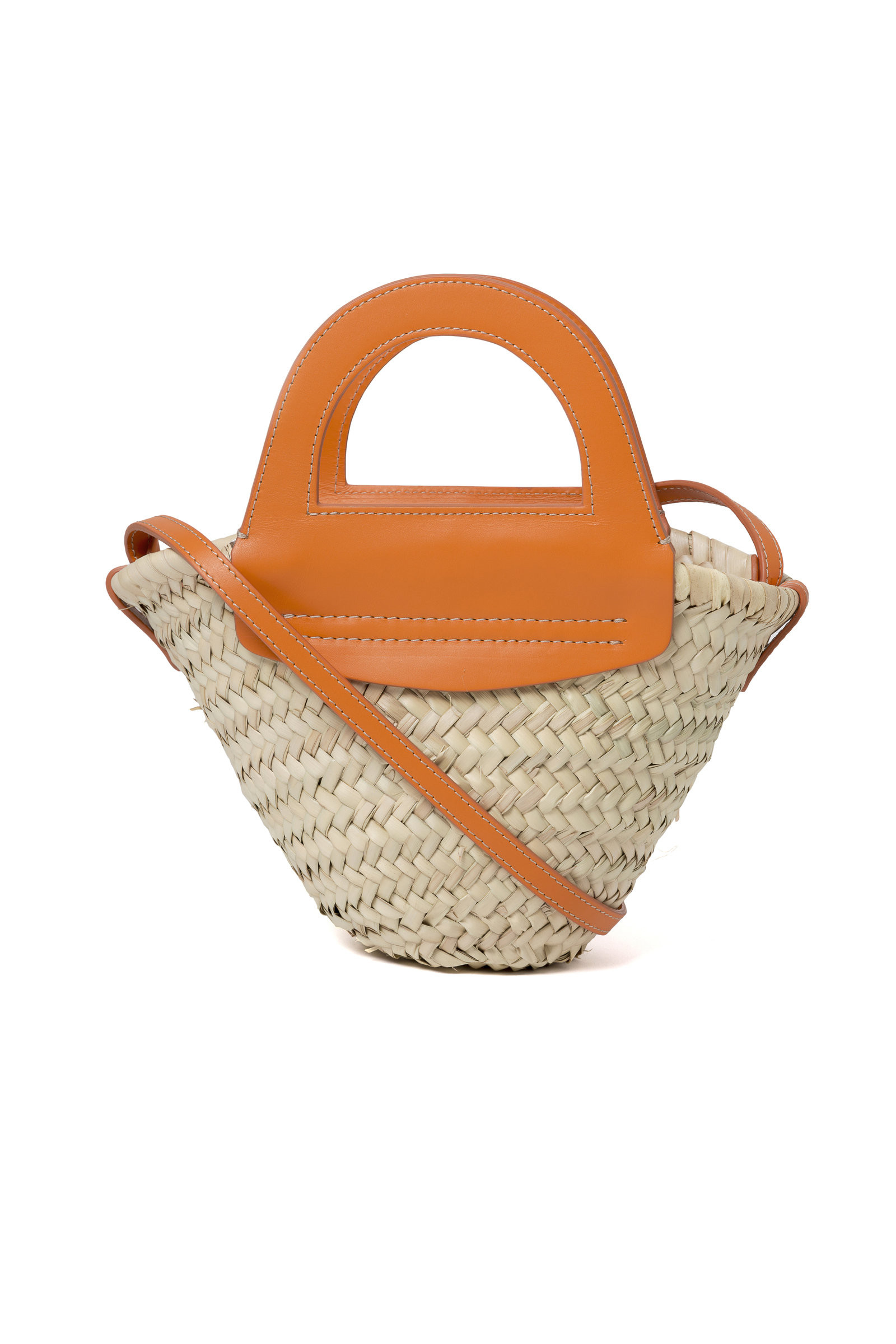 Hereu Cabas Mini Leather-Trimmed Straw Tote | Moda Operandi Global