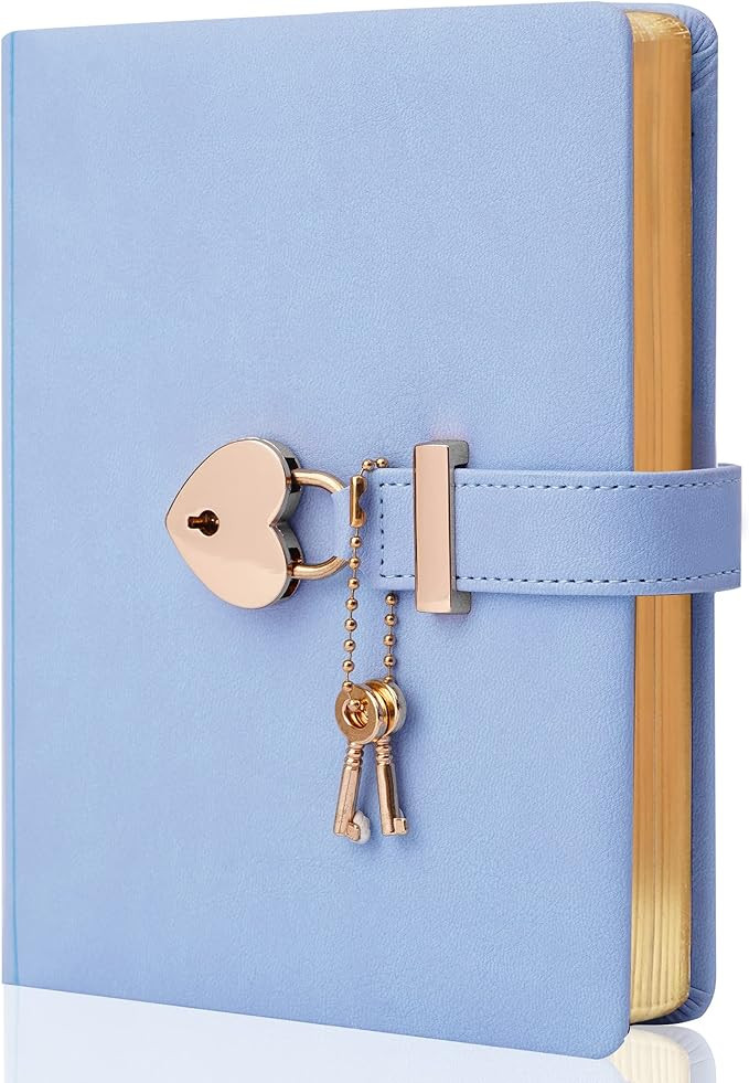 CAGIE Diary with Lock and Key for Girls Ages 8-12 Journal with Lock 296 Gold Edged Pages Heart-Sh... | Amazon (US)
