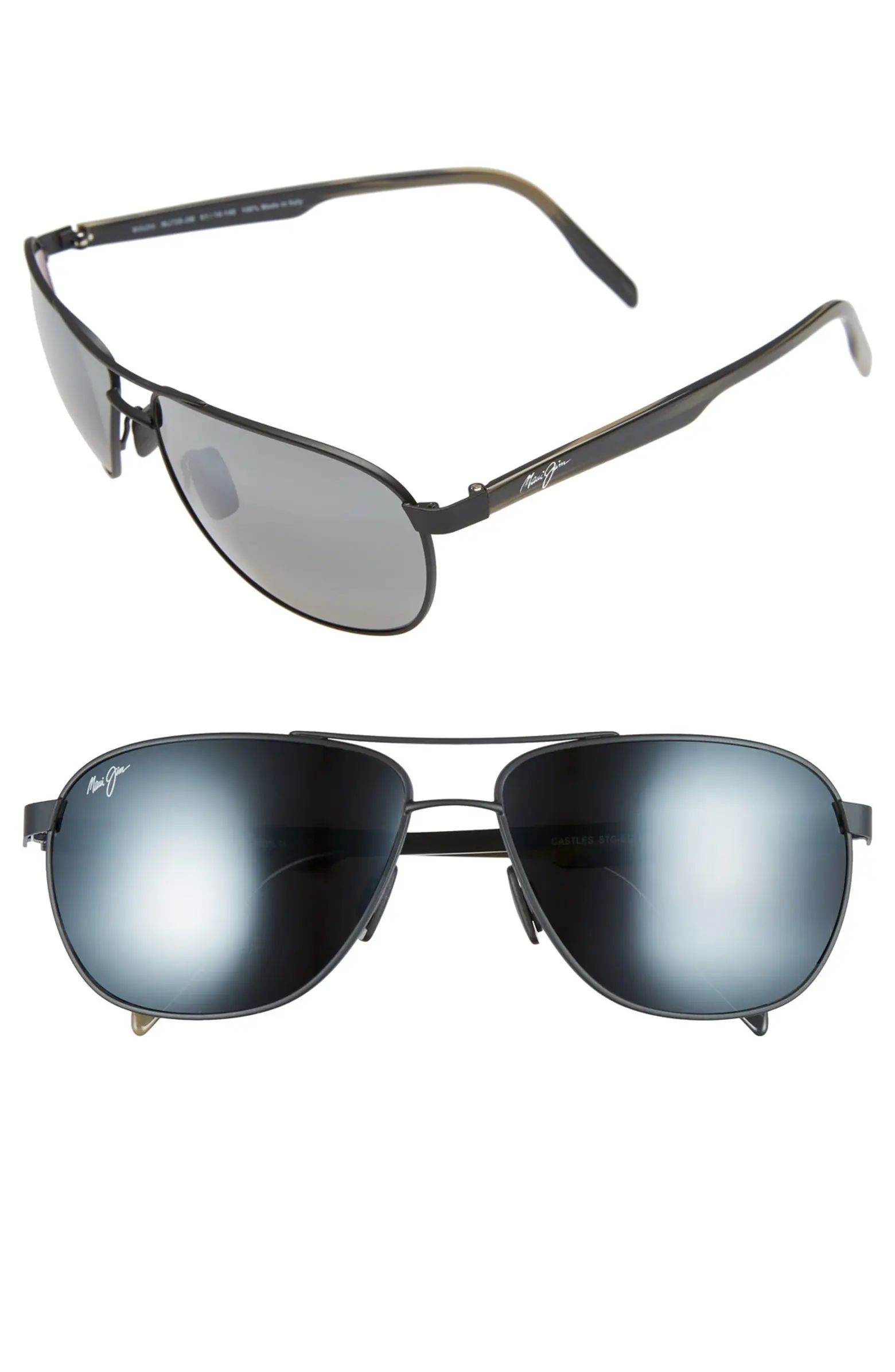 Maui Jim Castles PolarizedPlus®2 61mm Aviator Sunglasses | Nordstrom | Nordstrom