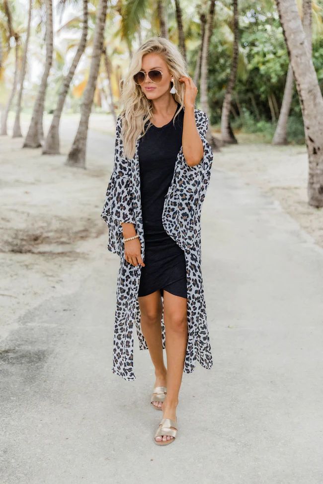 Look At You Shine Cream Animal Print Duster Kimono | The Pink Lily Boutique