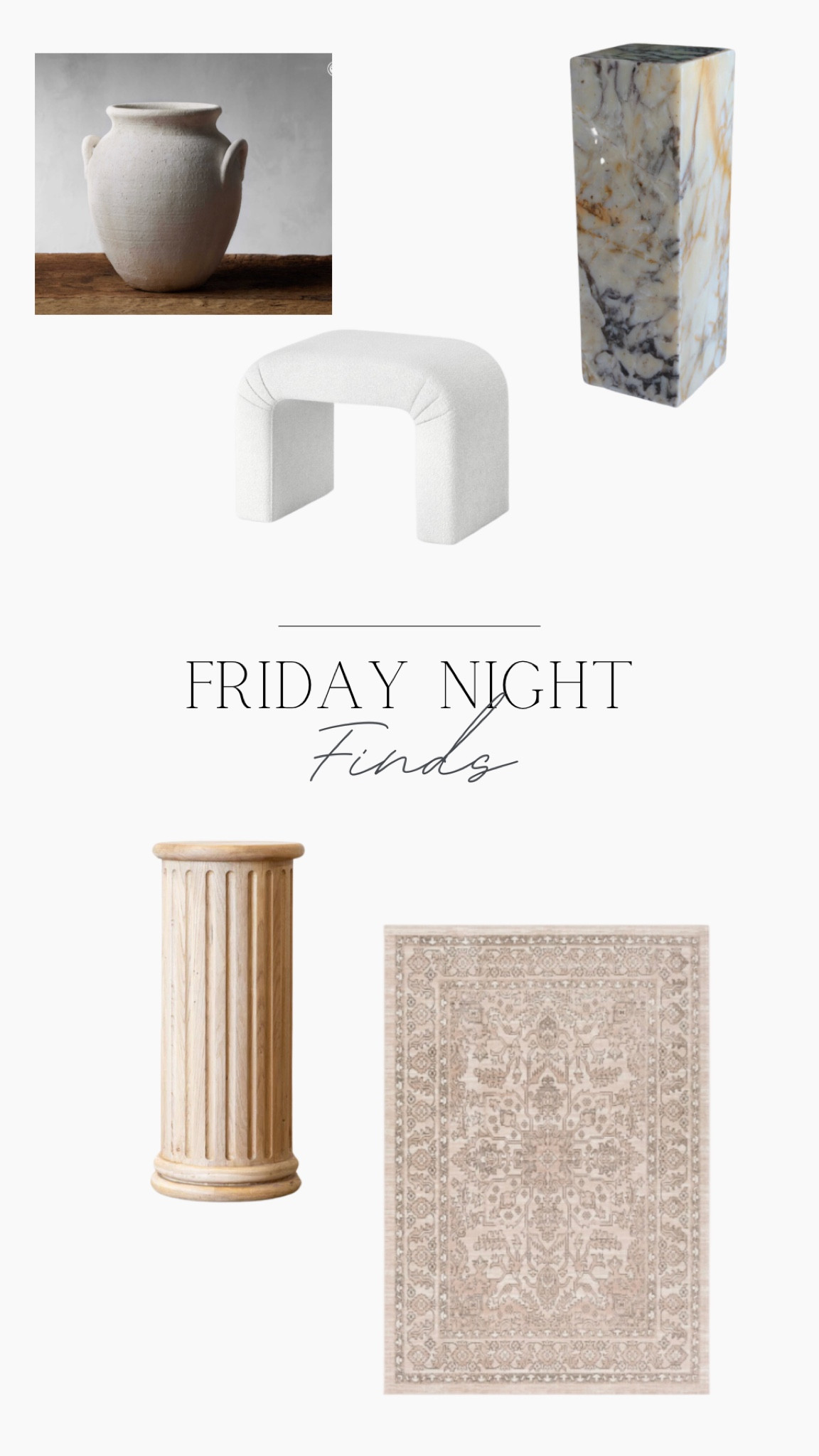 Friday night finds 

Marble pedestal, wood pedestal, vintage rug, ottoman

#LTKSeasonal #LTKFind #LTKhome