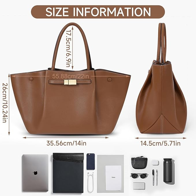 Juoxeepy Tote Bag Faux Leather Work Bag for Women Soft Grained Leather Top Handle Bag Trendy Luxu... | Amazon (US)