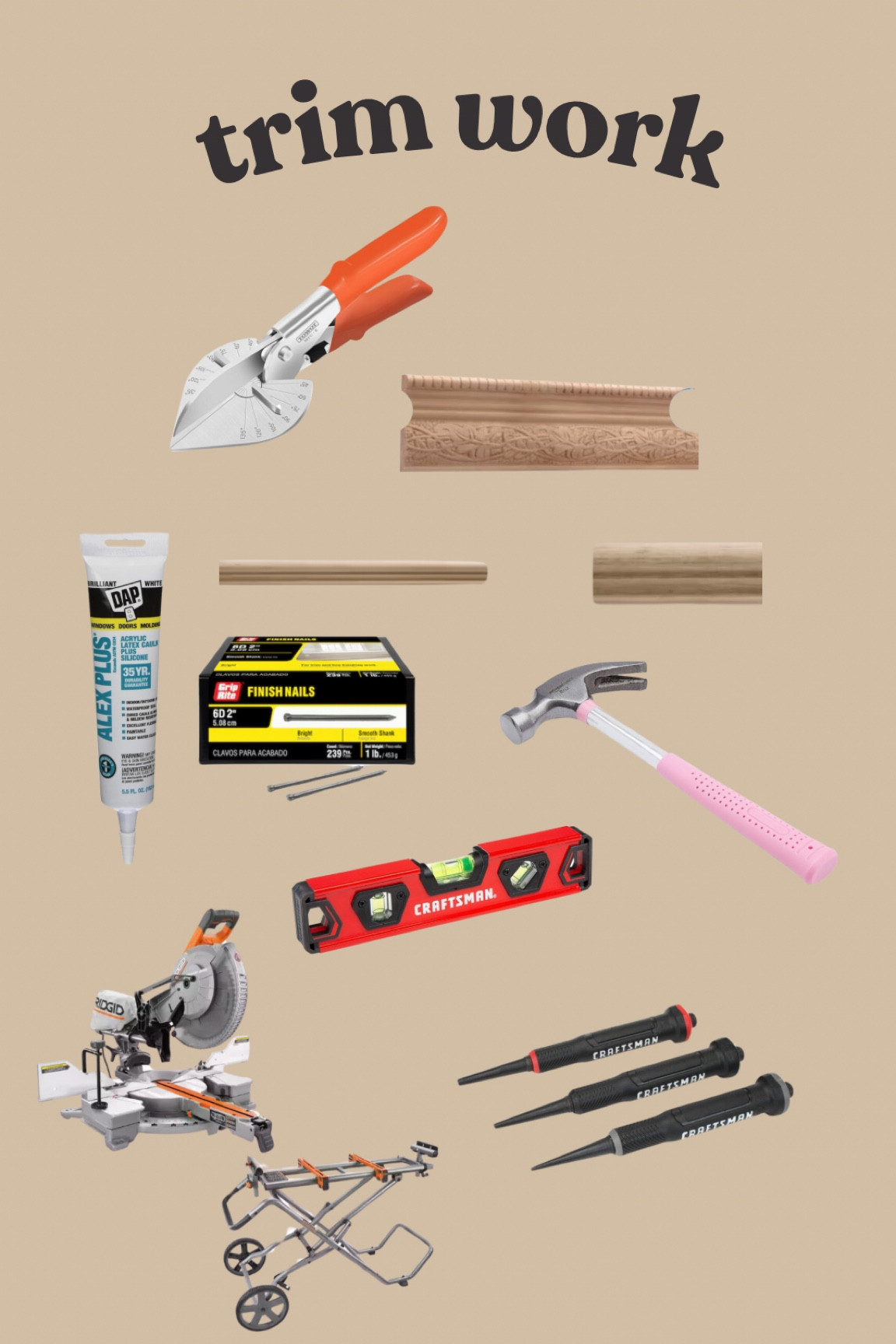 Everything I use to install trim! 

Picture frame molding - moulding - trim - tools - saw - miter saw - wainscoting 

#LTKHome #LTKStyleTip #LTKFamily
