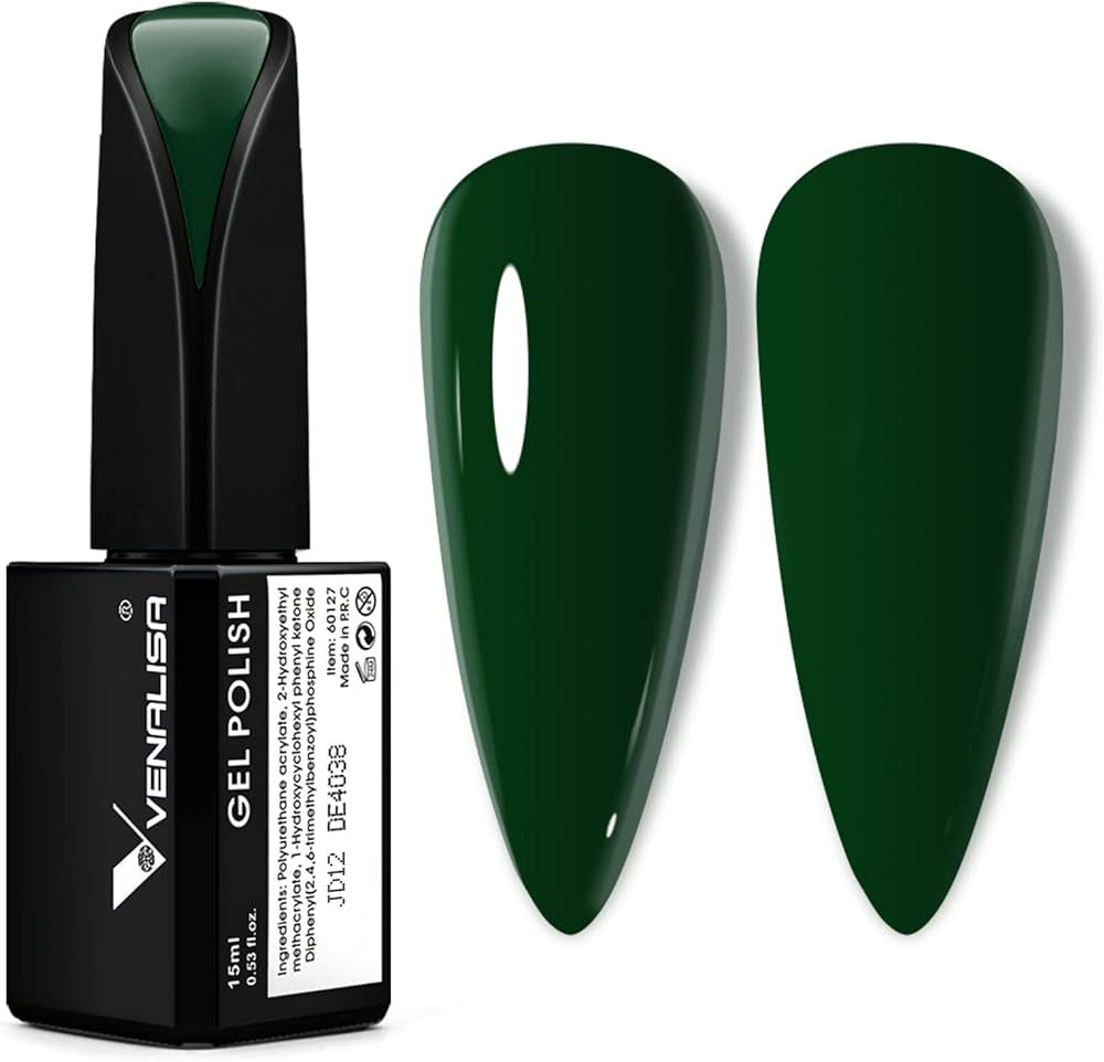 VENALISA 15ml Gel Nail Polish, Emerald Green Color Soak Off UV LED Nail Gel Polish Nail Art Start... | Amazon (US)