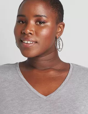 Open Football Hoop Earrings | Lane Bryant (US)