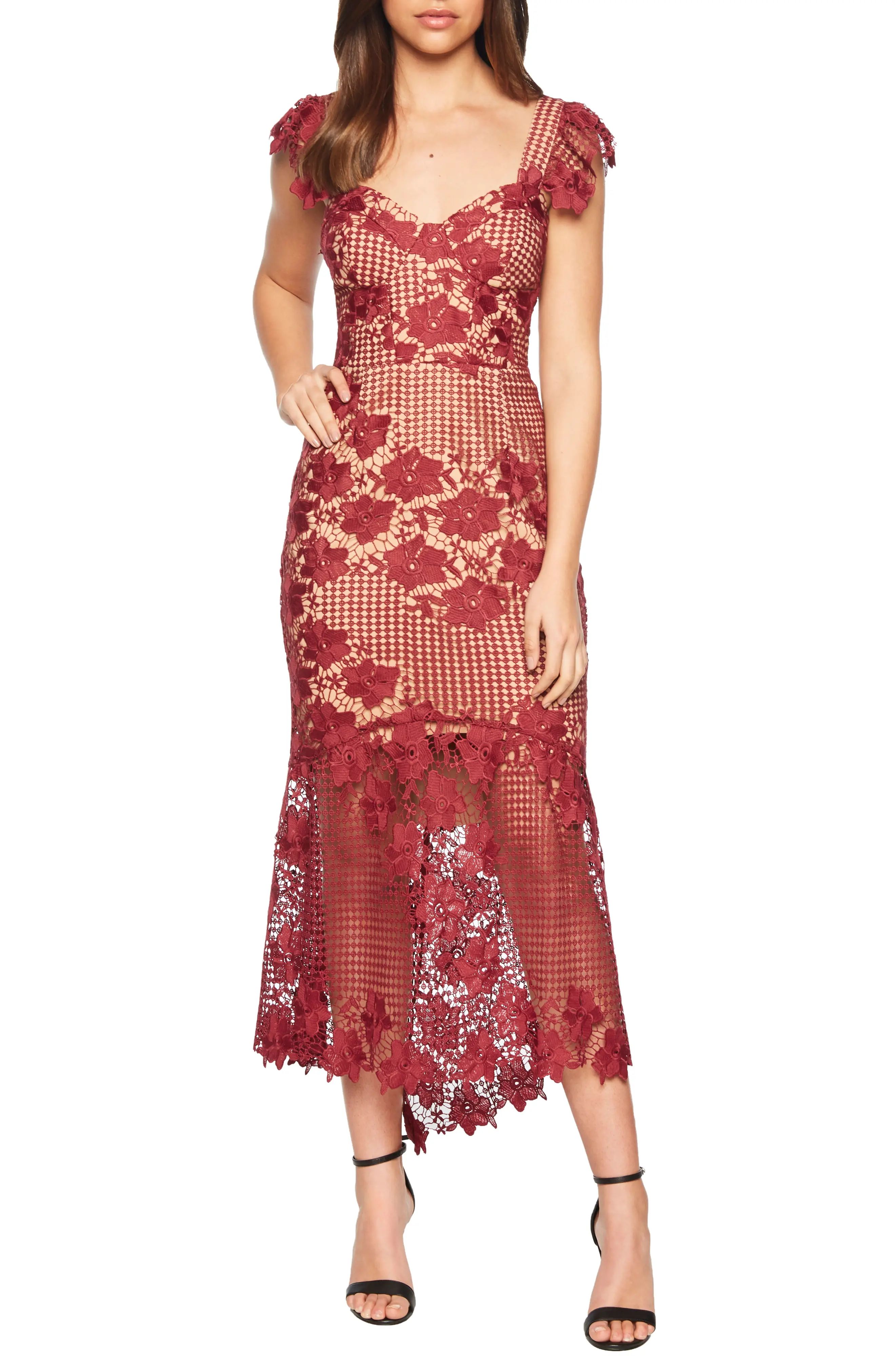 Women's Bardot Lucy Lace Midi Dress | Nordstrom