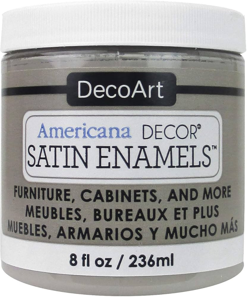 DecoArt Satin Enamels Acrylic Paint, 8 Fl. oz. Jar, Grey Taupe (Pack of 1) | Amazon (US)