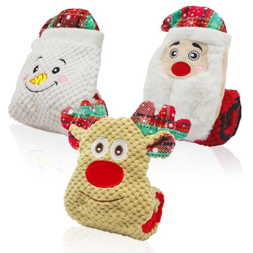 Puzzle Christmas Dog Toys for Aggressive Chewers, Tug of War Dog Toys for Large Dogs, No Stuffed Dog Toys to Keep Them Busy, Crinkle Squeaky Dog Toys for Boredom, Dog Snuffle Toy for Small Dogs | Amazon (US)