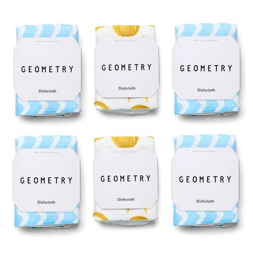 GEOMETRY Dishcloth – Spring & Summer Collection – Quick-Dry, Ultra-Absorbent, Reusable Microfiber Kitchen Towels for Drying & Cleaning - Summer Line - 6 Pack | Amazon (US)